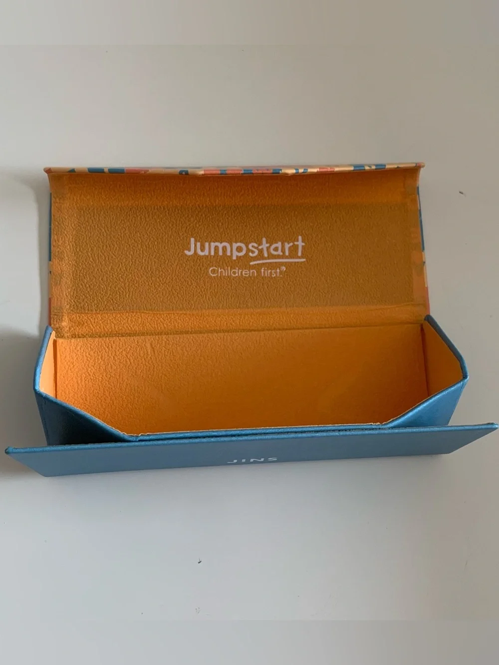 JINS Foldable Eyeglasses Case Blue Yellow Orange
